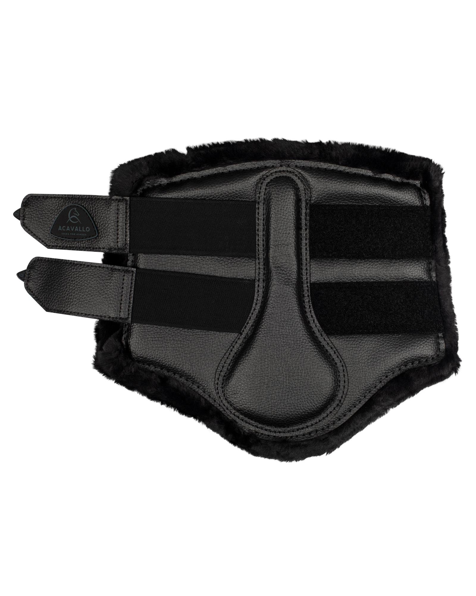 Acavallo Front Brushing Boots Eco-Leather & Faux Sheepskin Black