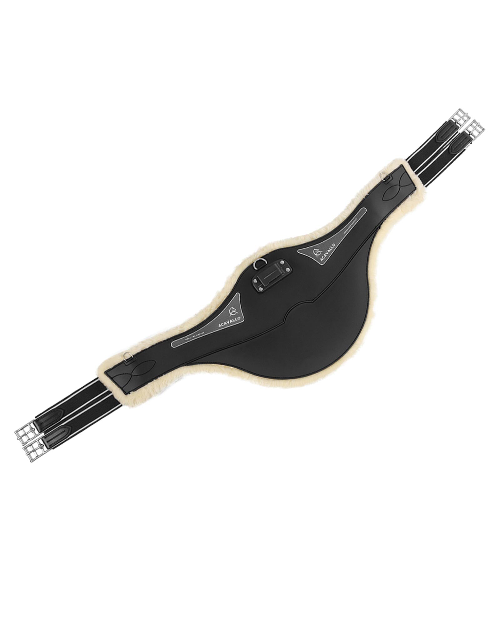 Acavallo Jumping Stud Guard Girth Classic Gel Pvc Detachable Faux Sheepskin Black