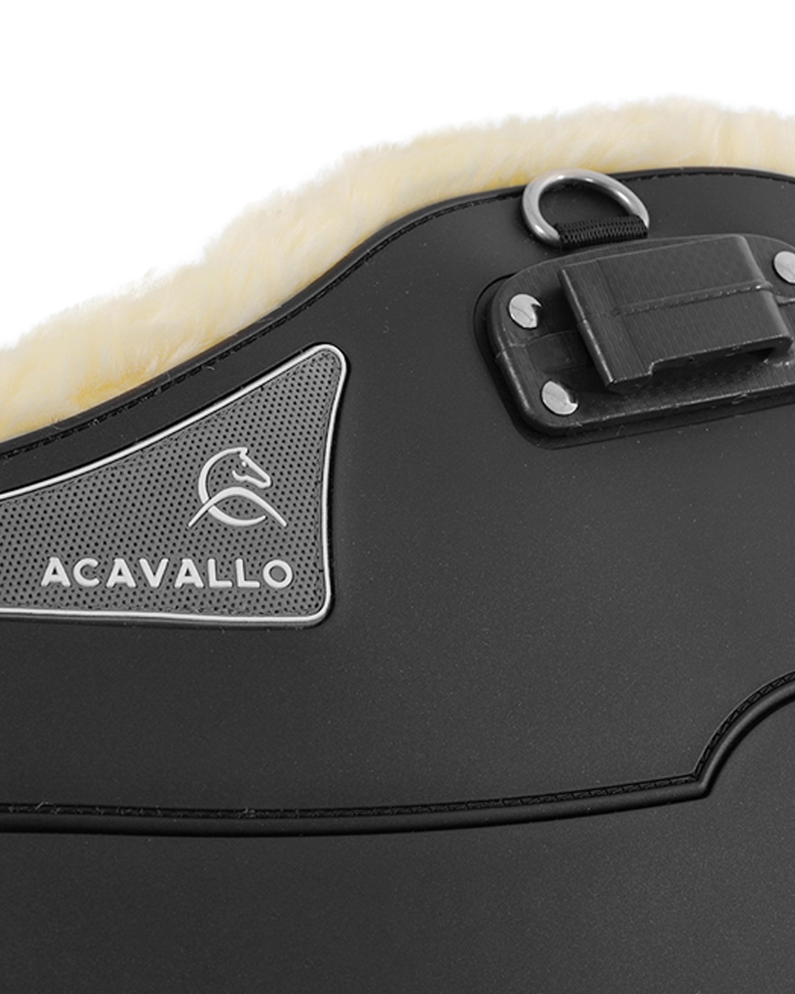 Acavallo Jumping Stud Guard Girth Classic Gel Pvc Detachable Faux Sheepskin Black