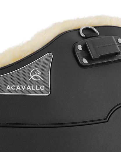 Acavallo Jumping Stud Guard Girth Classic Gel Pvc Detachable Faux Sheepskin Black