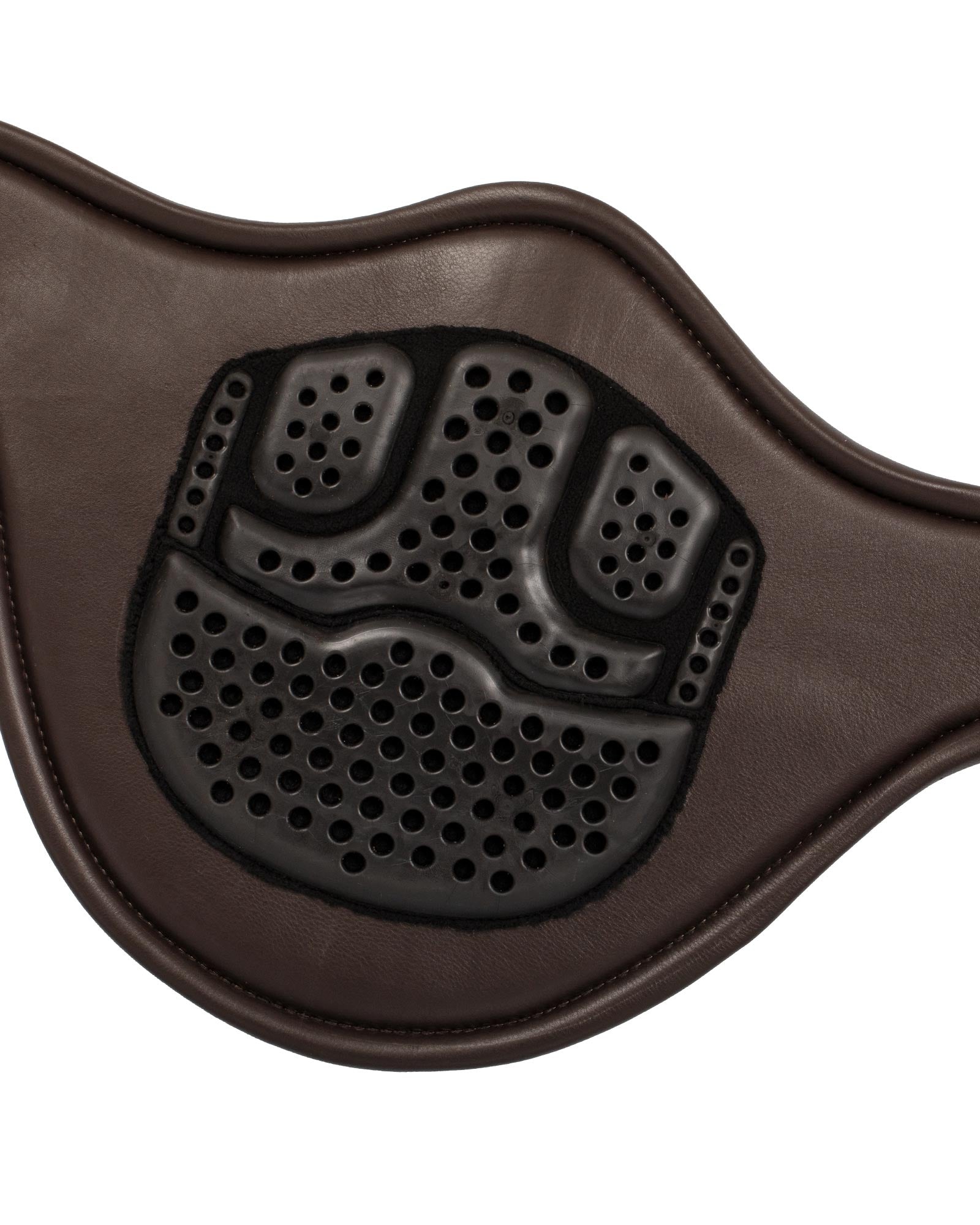 Acavallo Jumping Stud Guard Girth Leather & Gel Dark Brown