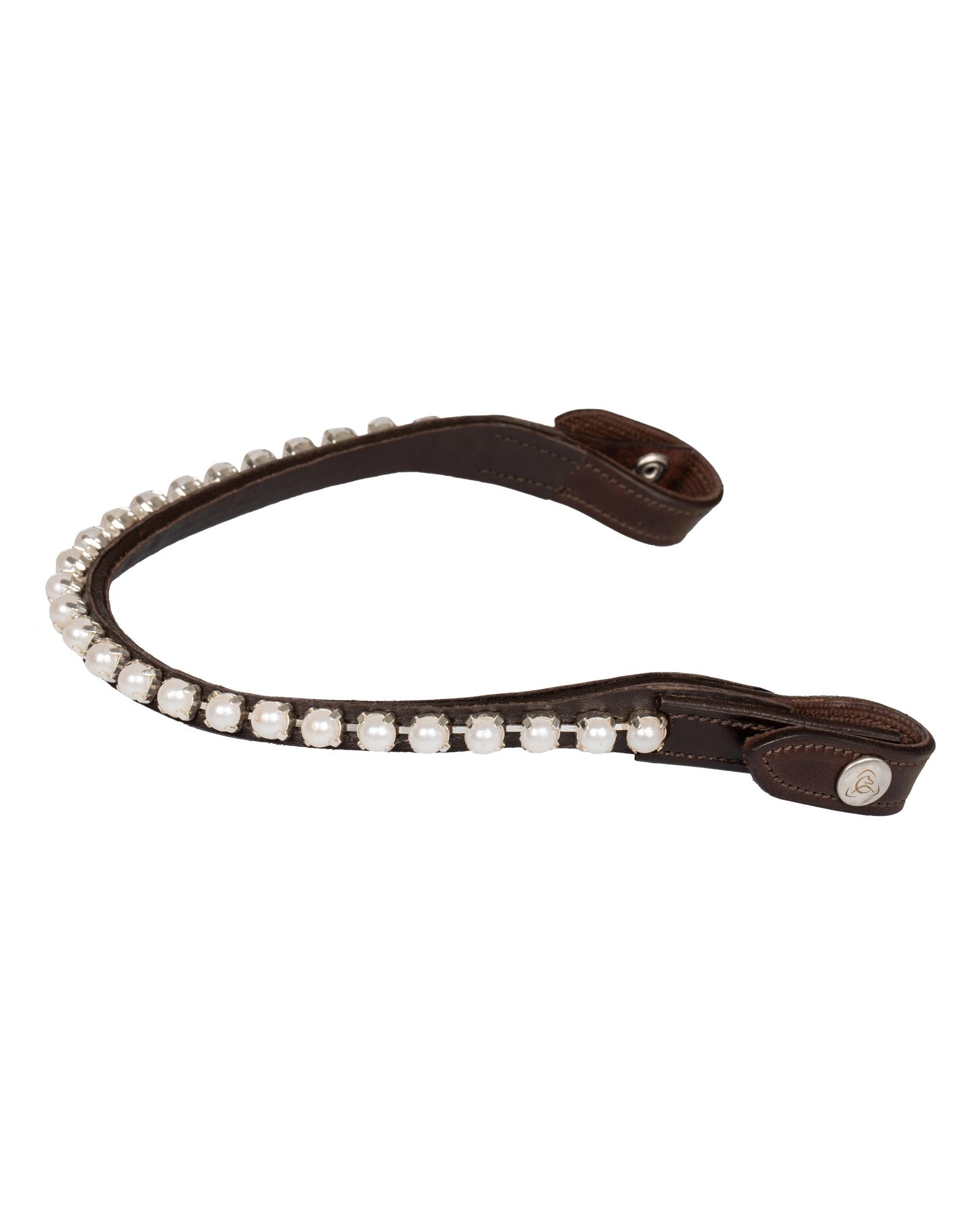 Acavallo Browband Calfskin & Pearls Dark Brown