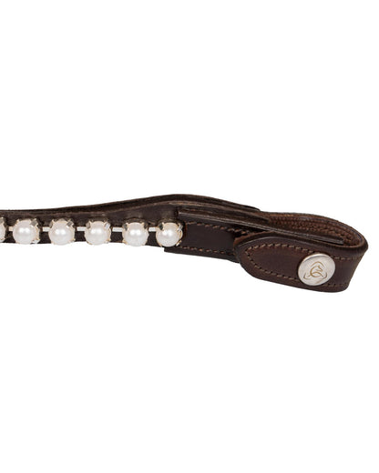 Acavallo Browband Calfskin & Pearls Dark Brown