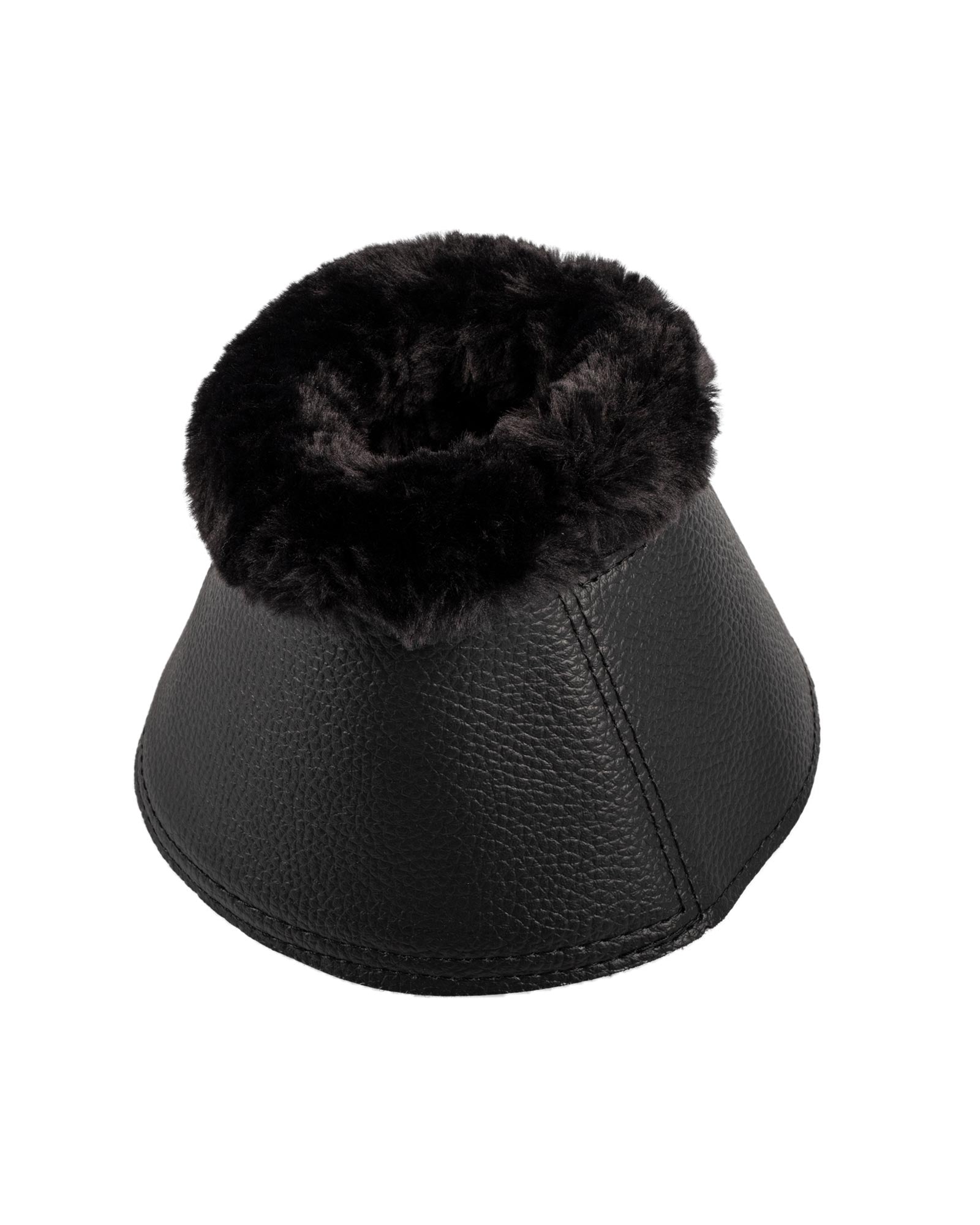 Acavallo Bell Boots Faux Sheepskin & Hook-And-Loop Closure Black