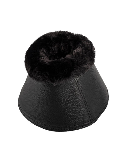 Acavallo Bell Boots Faux Sheepskin & Hook-And-Loop Closure Black