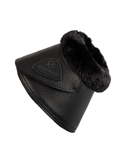 Acavallo Bell Boots Faux Sheepskin & Hook-And-Loop Closure Black