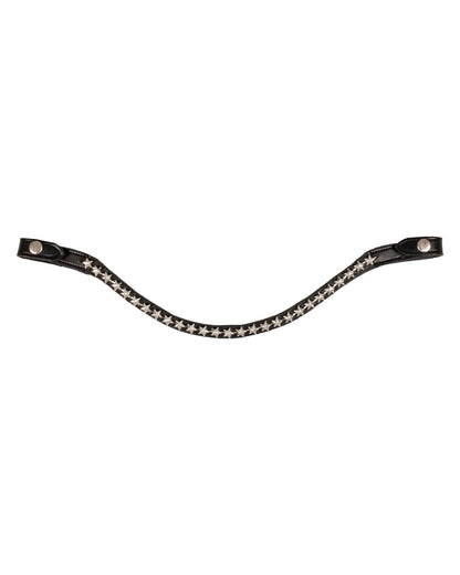 Acavallo Browband Calfskin & Starry Crystals Black
