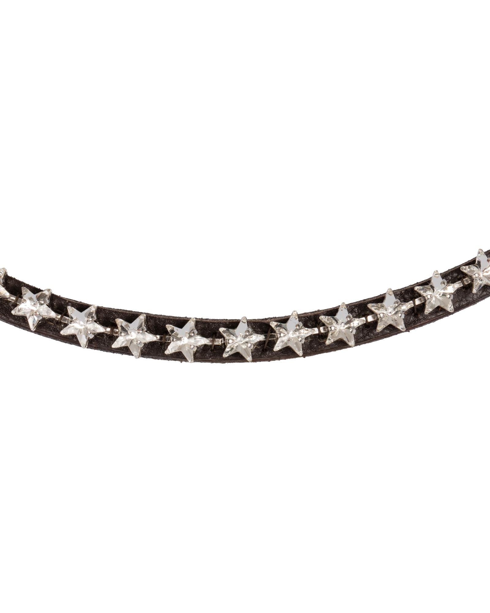 Acavallo Browband Calfskin & Starry Crystals Dark Brown