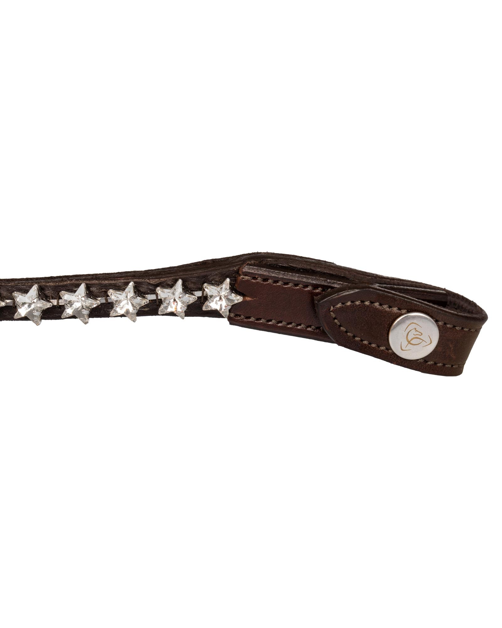 Acavallo Browband Calfskin & Starry Crystals Dark Brown