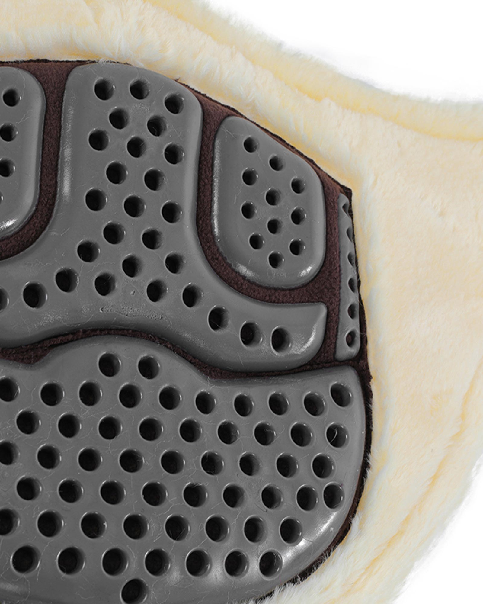 Acavallo Jumping Stud Guard Girth Classic Gel Pvc Detachable Faux Sheepskin Dark Brown