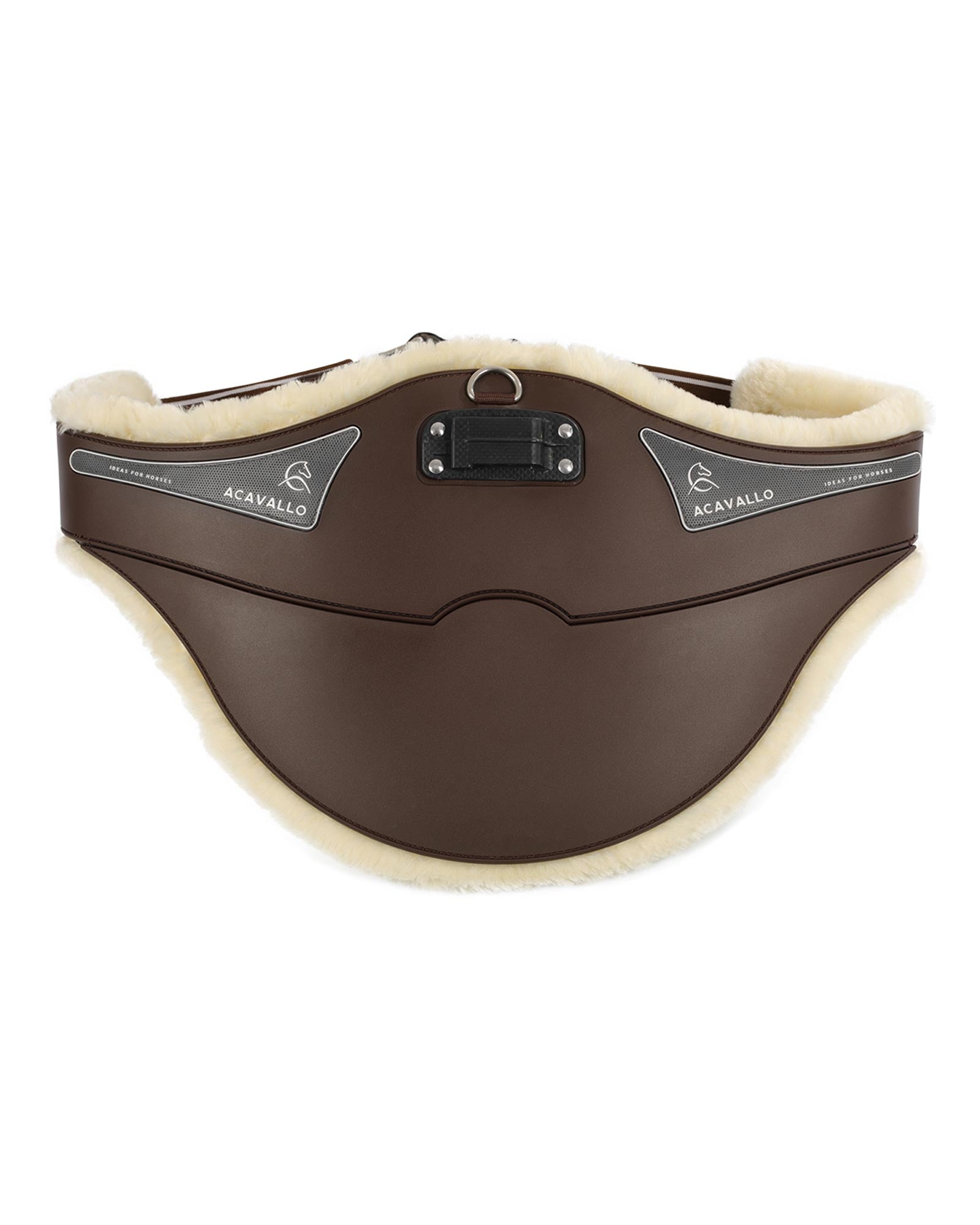 Acavallo Jumping Stud Guard Girth Classic Gel Pvc Detachable Faux Sheepskin Dark Brown