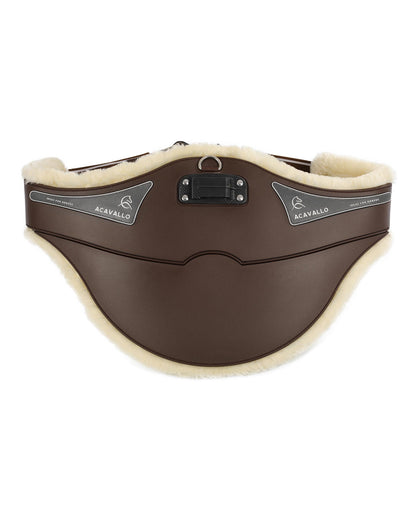 Acavallo Jumping Stud Guard Girth Classic Gel Pvc Detachable Faux Sheepskin Dark Brown