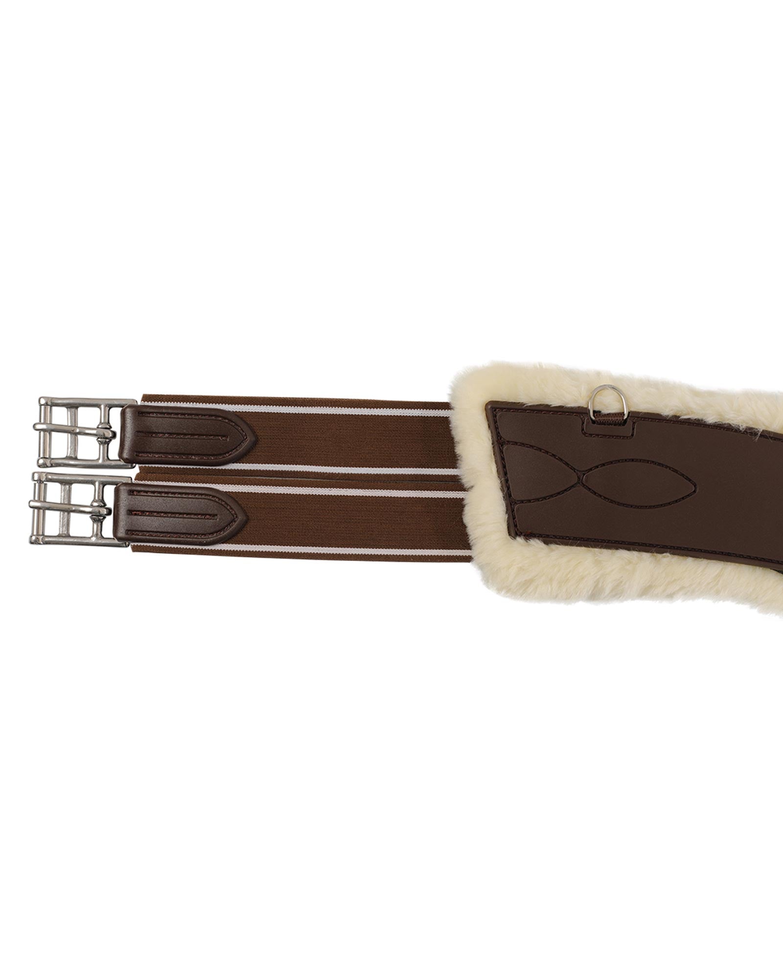 Acavallo Jumping Stud Guard Girth Classic Gel Pvc Detachable Faux Sheepskin Dark Brown