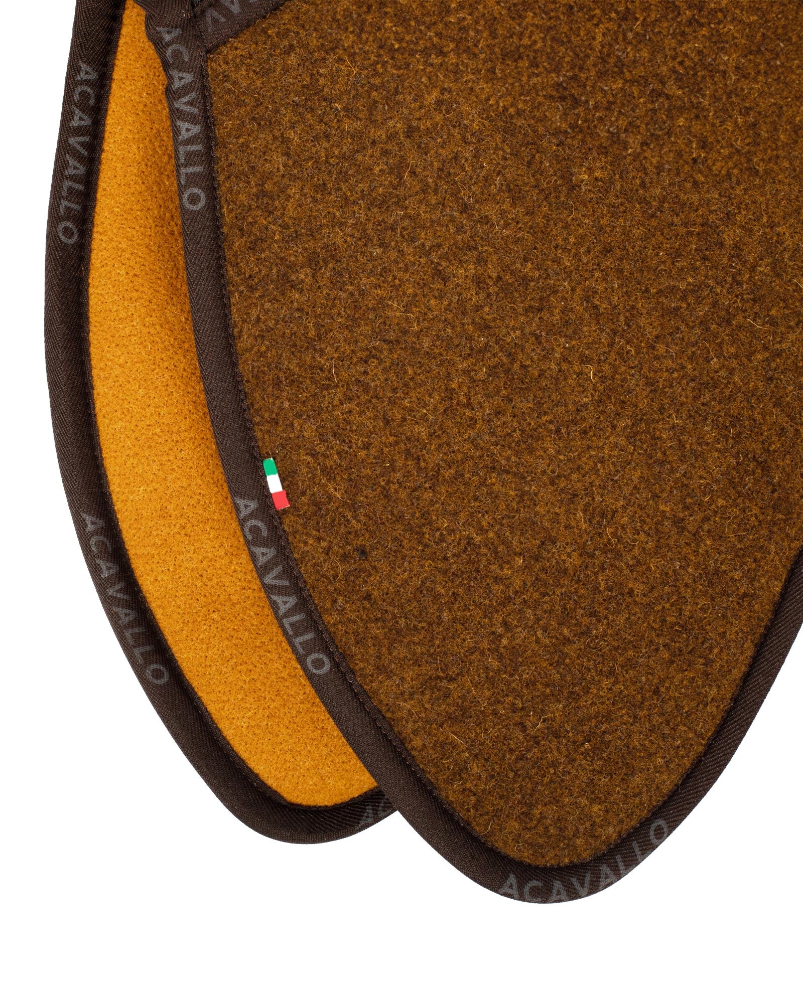 Acavallo Pad Mf Jccs Cw-3Ds Double Felt Flat Brown/Mustard