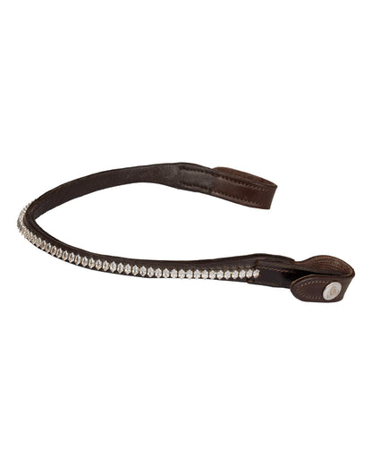 Acavallo Browband Calfskin & Oval Crystals Dark Brown