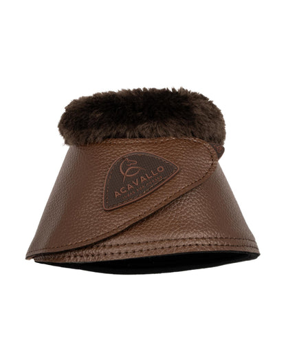 Acavallo Bell Boots Faux Sheepskin & Hook-And-Loop Closure Dark Brown