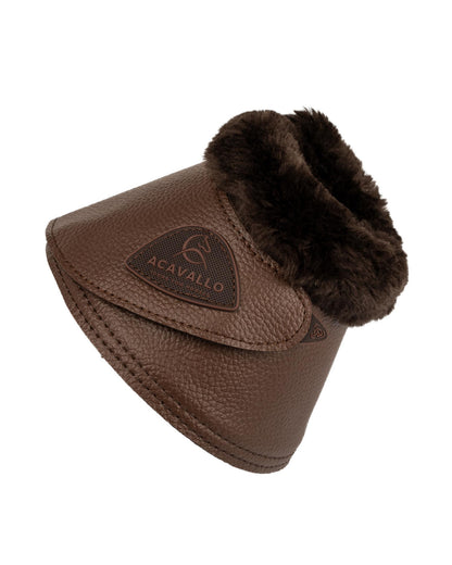 Acavallo Bell Boots Faux Sheepskin & Hook-And-Loop Closure Dark Brown