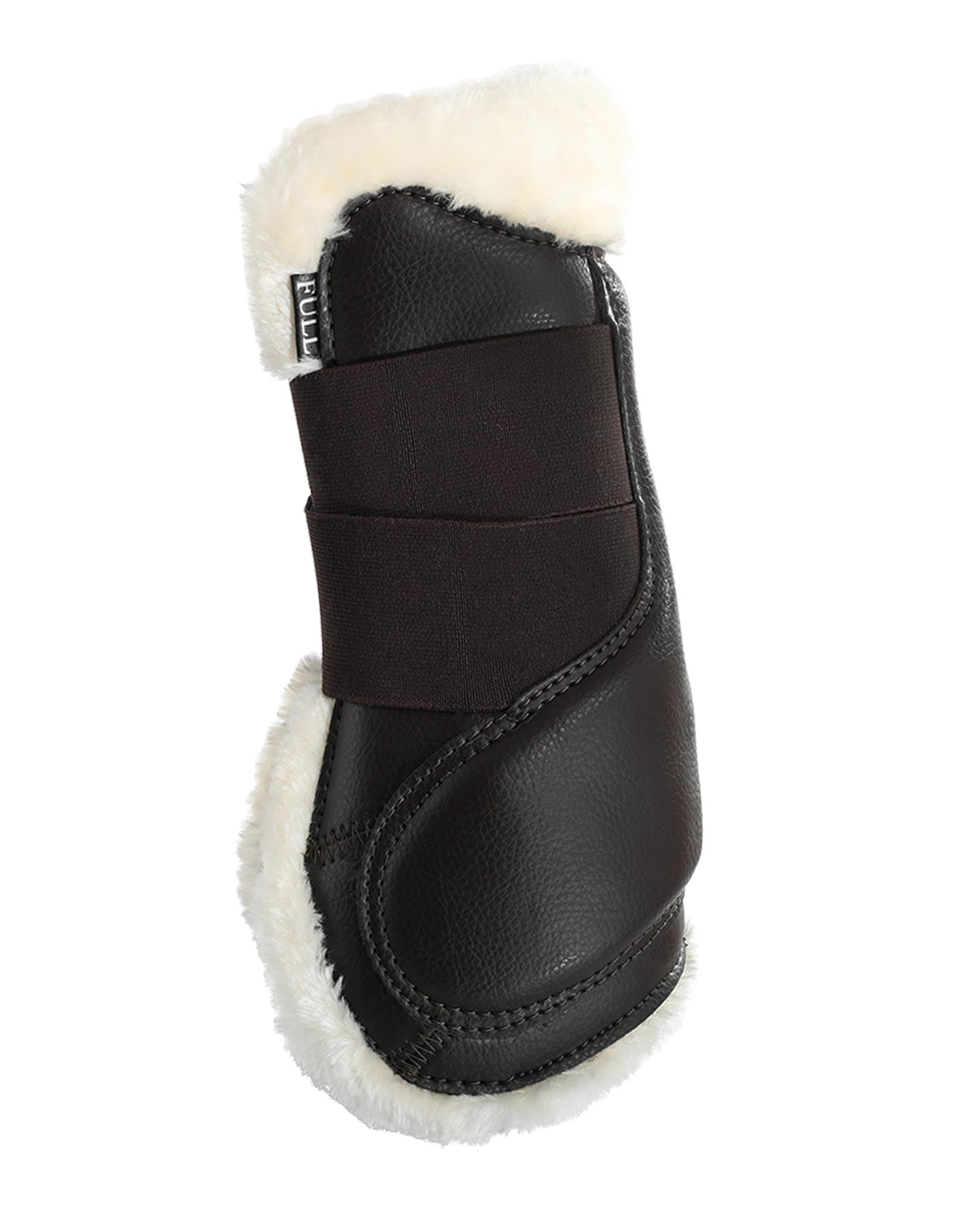 Acavallo Jumping Tendon Boots Faux Sheepskin & Hook-And-Loop Closure Brown