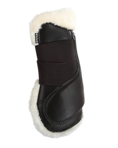Acavallo Jumping Tendon Boots Faux Sheepskin & Hook-And-Loop Closure Brown