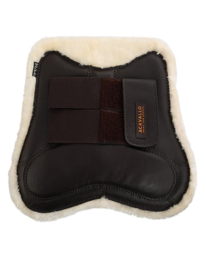 Acavallo Jumping Tendon Boots Faux Sheepskin & Hook-And-Loop Closure Brown