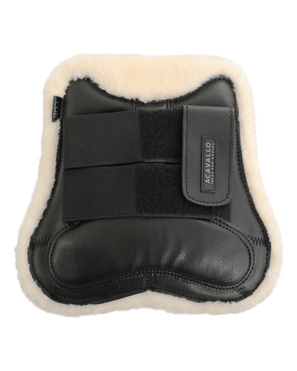 Acavallo Jumping Tendon Boots Faux Sheepskin & Hook-And-Loop Closure Black