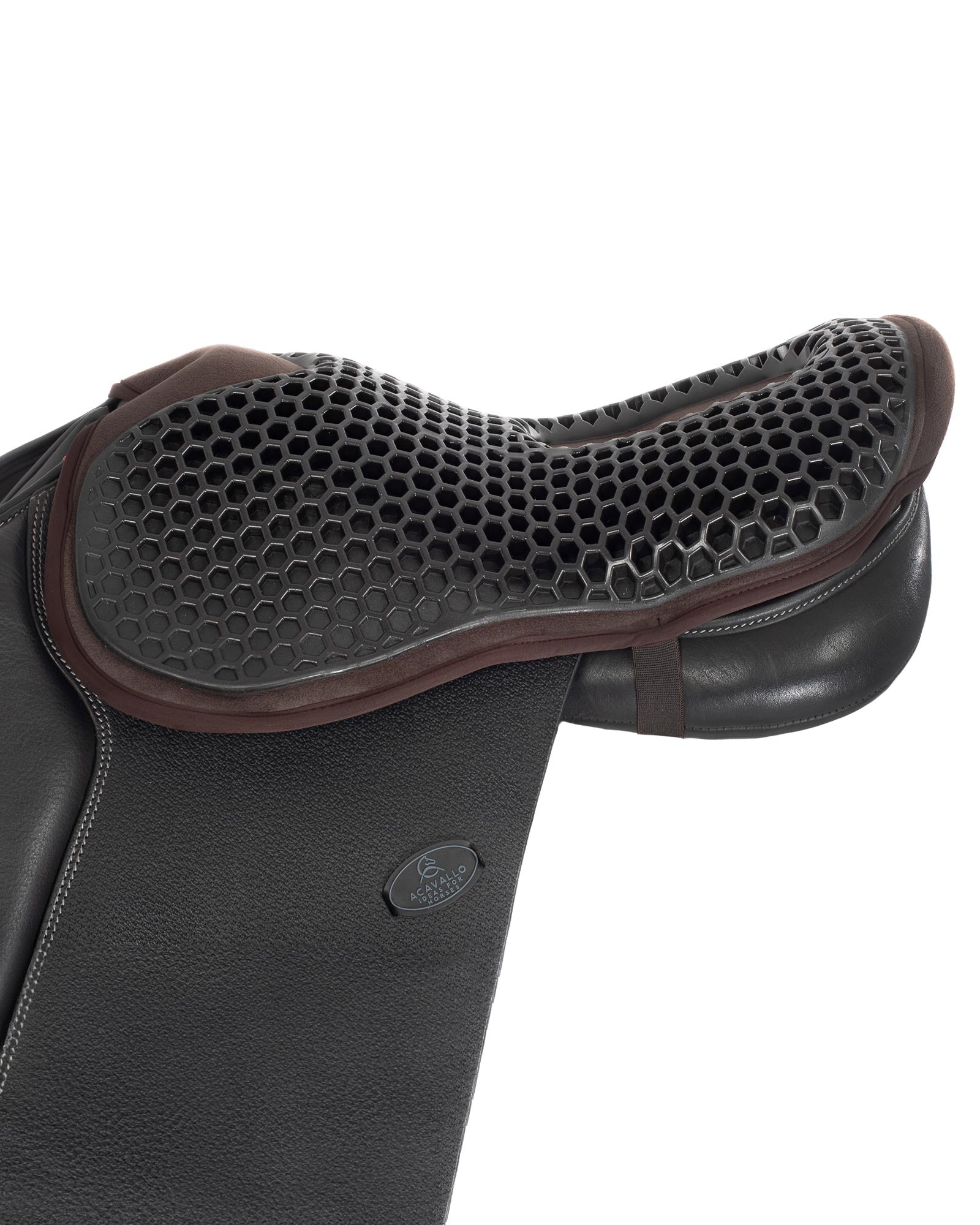 Acavallo Ortho-Coccyx Seat Saver Jumping Hexagonal Gel-Out Dri-Lex 20mm Brown