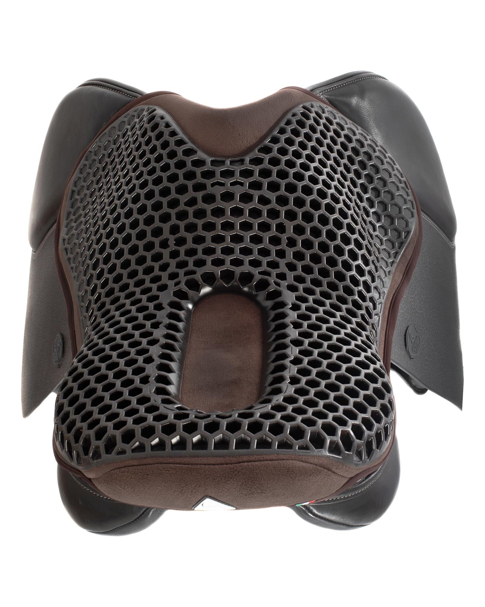 Acavallo Ortho-Coccyx Seat Saver Jumping Hexagonal Gel-Out Dri-Lex 20mm Brown