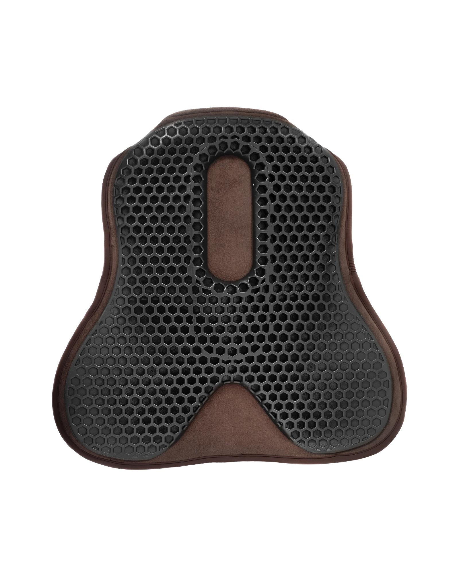 Acavallo Ortho-Coccyx Seat Saver Jumping Hexagonal Gel-Out Dri-Lex 20mm Brown
