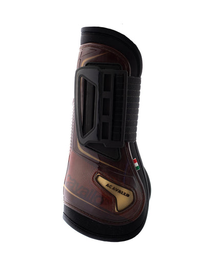 Acavallo Opera Gel Tendon Boots E-Click Fastening Brown/Titanium Gold