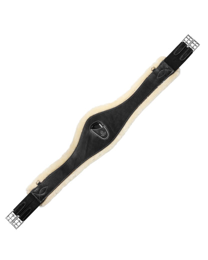 Acavallo Jumping Girth Leather & Removable Faux Sheepskin Black
