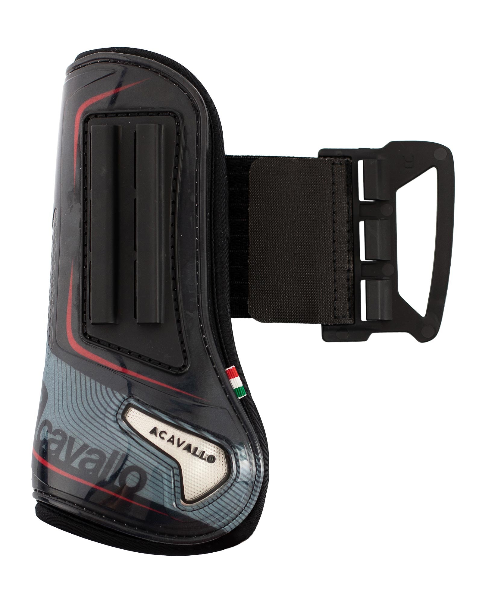 Acavallo Opera Gel Tendon Boots E-Click Fastening Black/Red