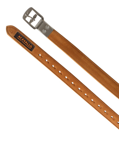 Acavallo Calfskin Stirrup Leathers Encased Buckle Cognac