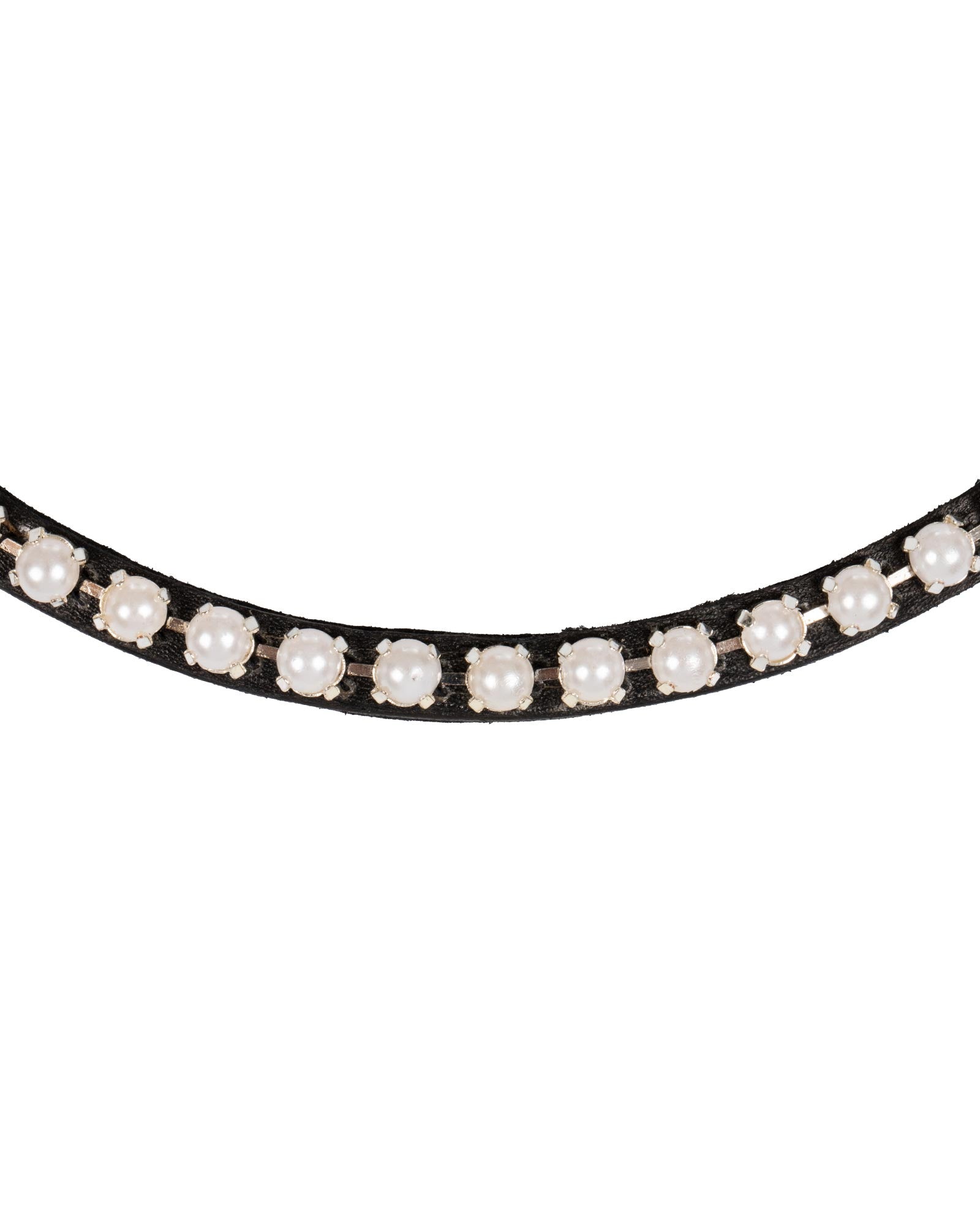 Acavallo Browband Calfskin & Pearls Black