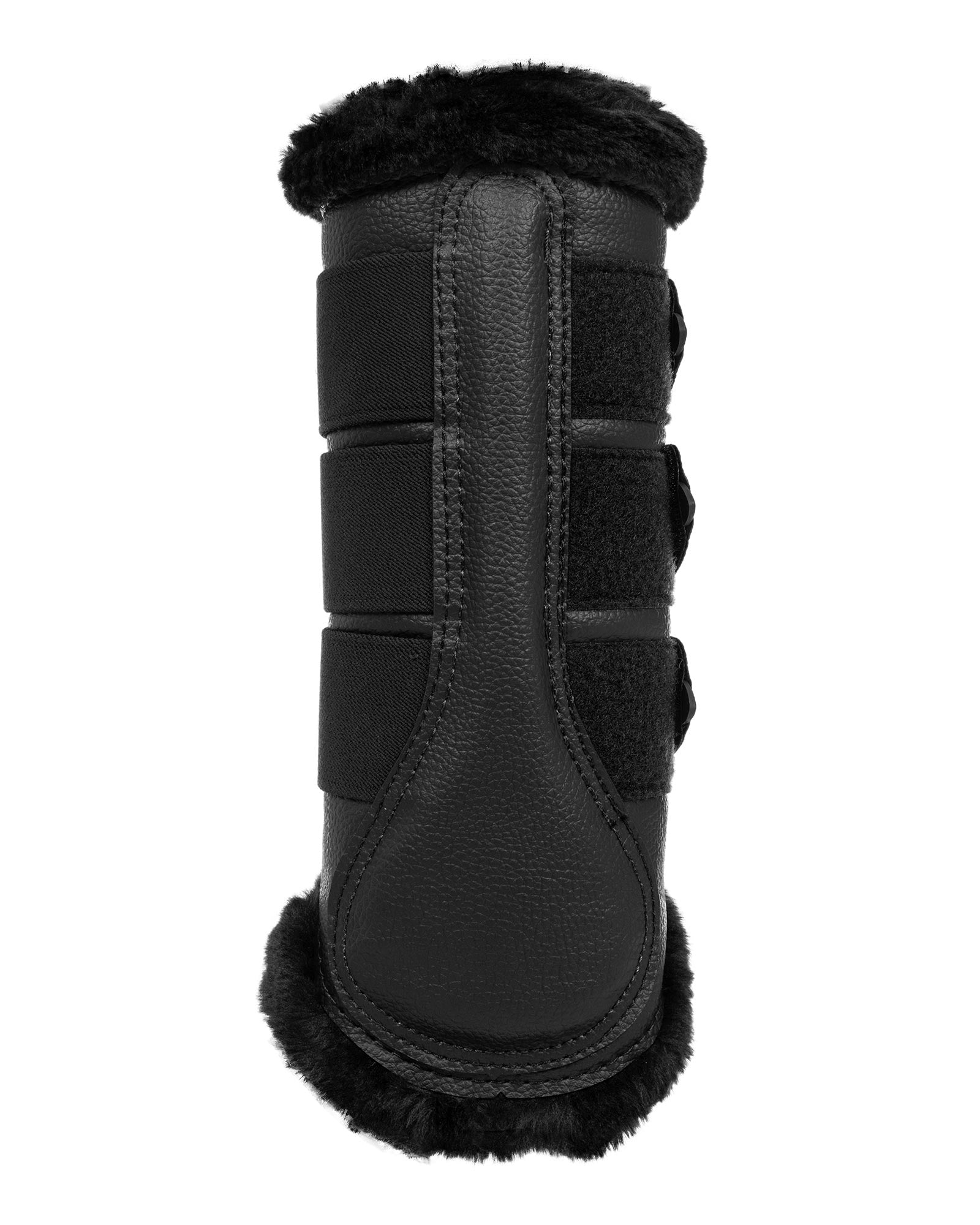 Acavallo Hind Brushing Boots Faux Leather & Faux Sheepskin Black