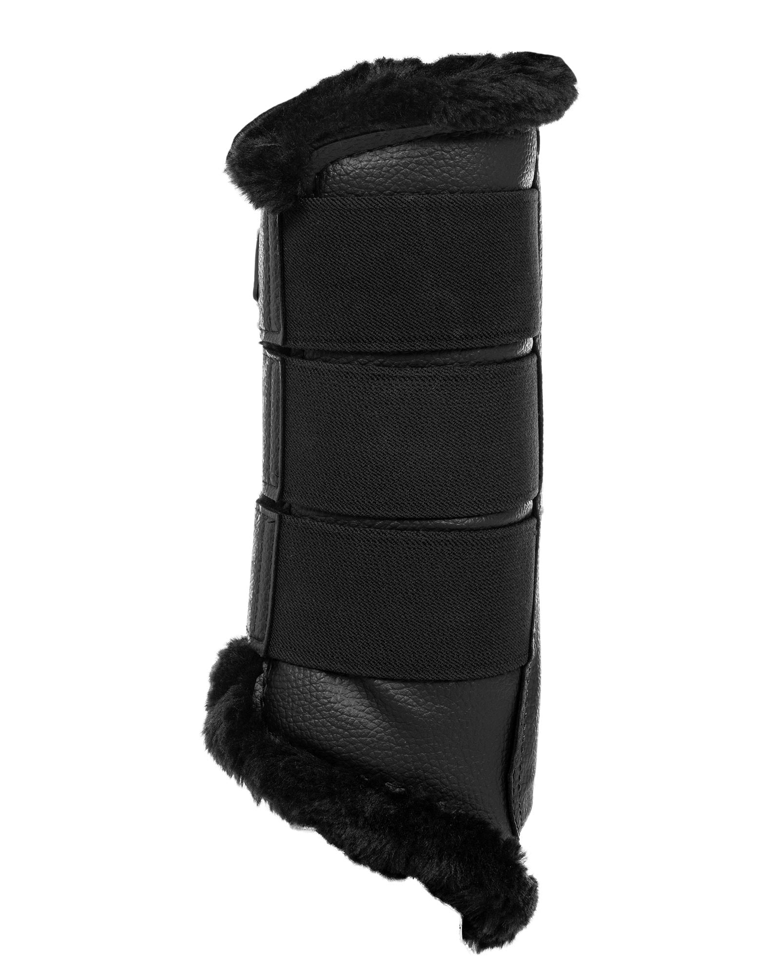 Acavallo Hind Brushing Boots Faux Leather & Faux Sheepskin Black