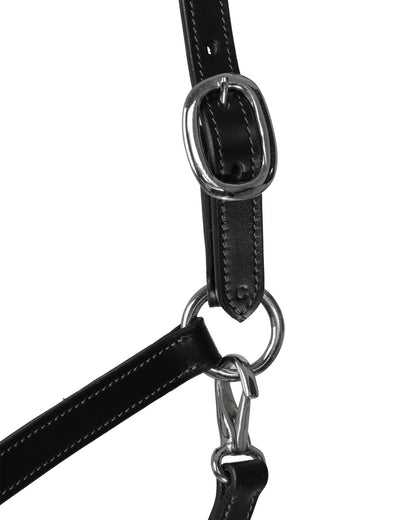 Acavallo Halter Anatomical Leather Rope Noseband Black