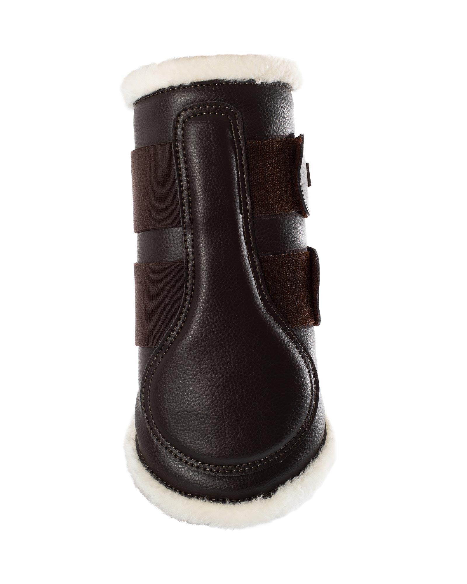 Acavallo Front Brushing Boots Faux Sheepskin & Hook-And-Loop Closure Brown