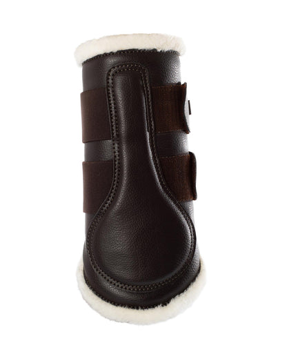 Acavallo Front Brushing Boots Faux Sheepskin & Hook-And-Loop Closure Brown