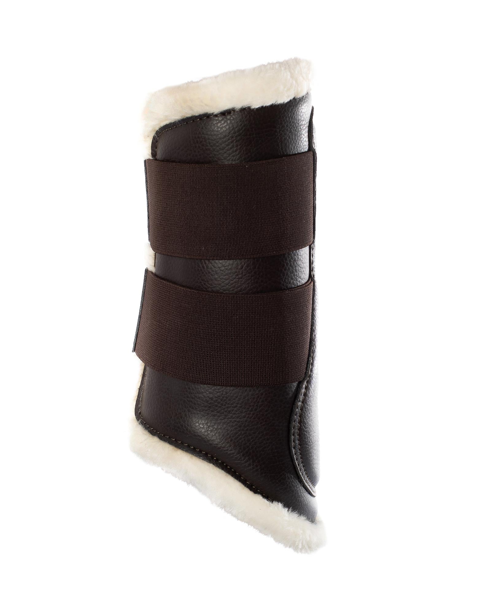 Acavallo Front Brushing Boots Faux Sheepskin & Hook-And-Loop Closure Brown
