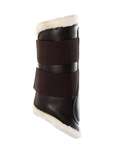 Acavallo Front Brushing Boots Faux Sheepskin & Hook-And-Loop Closure Brown
