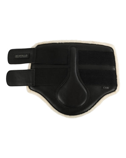 Acavallo Front Brushing Boots Faux Sheepskin & Hook-And-Loop Closure Black