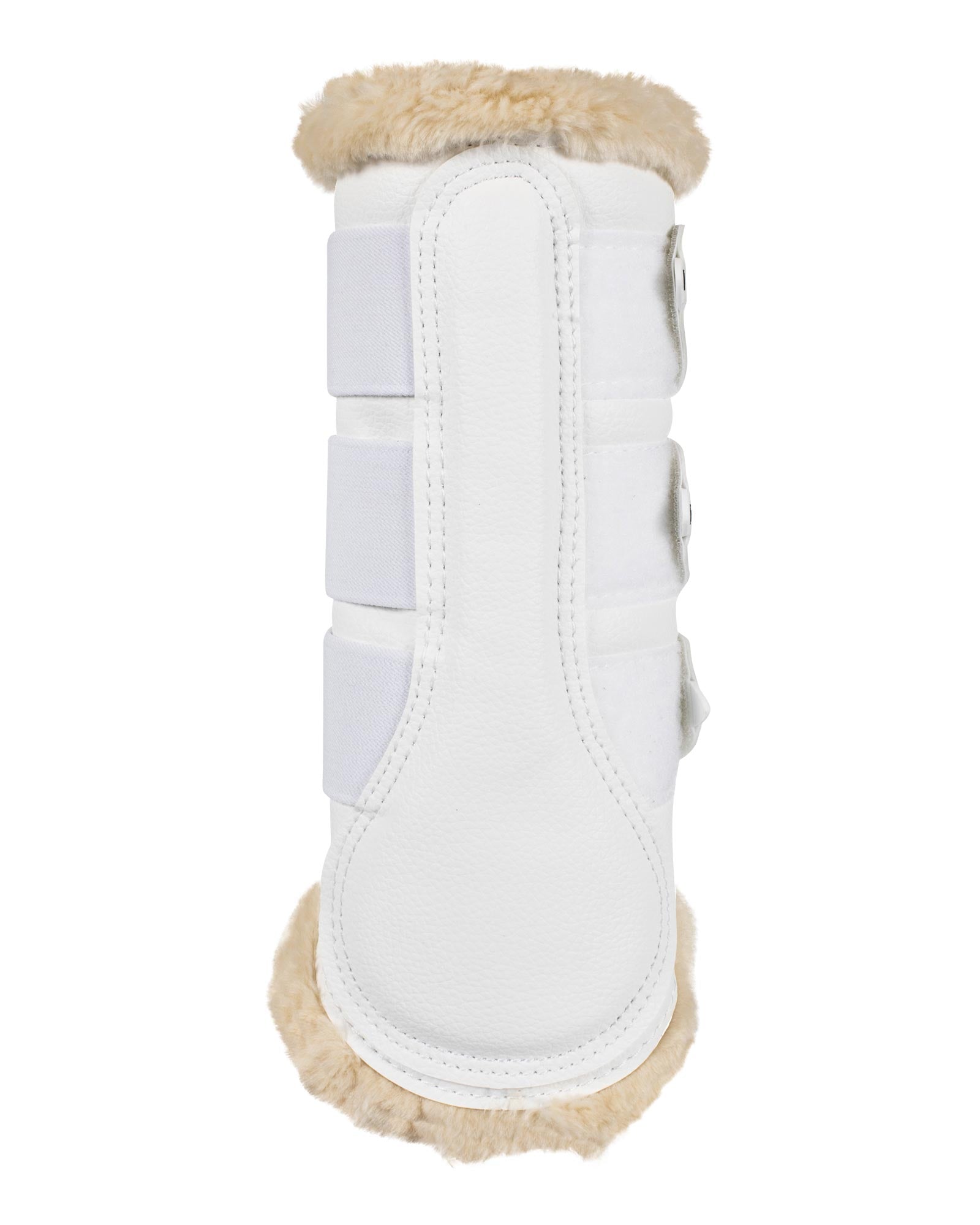 Acavallo Hind Brushing Boots Faux Leather & Faux Sheepskin White