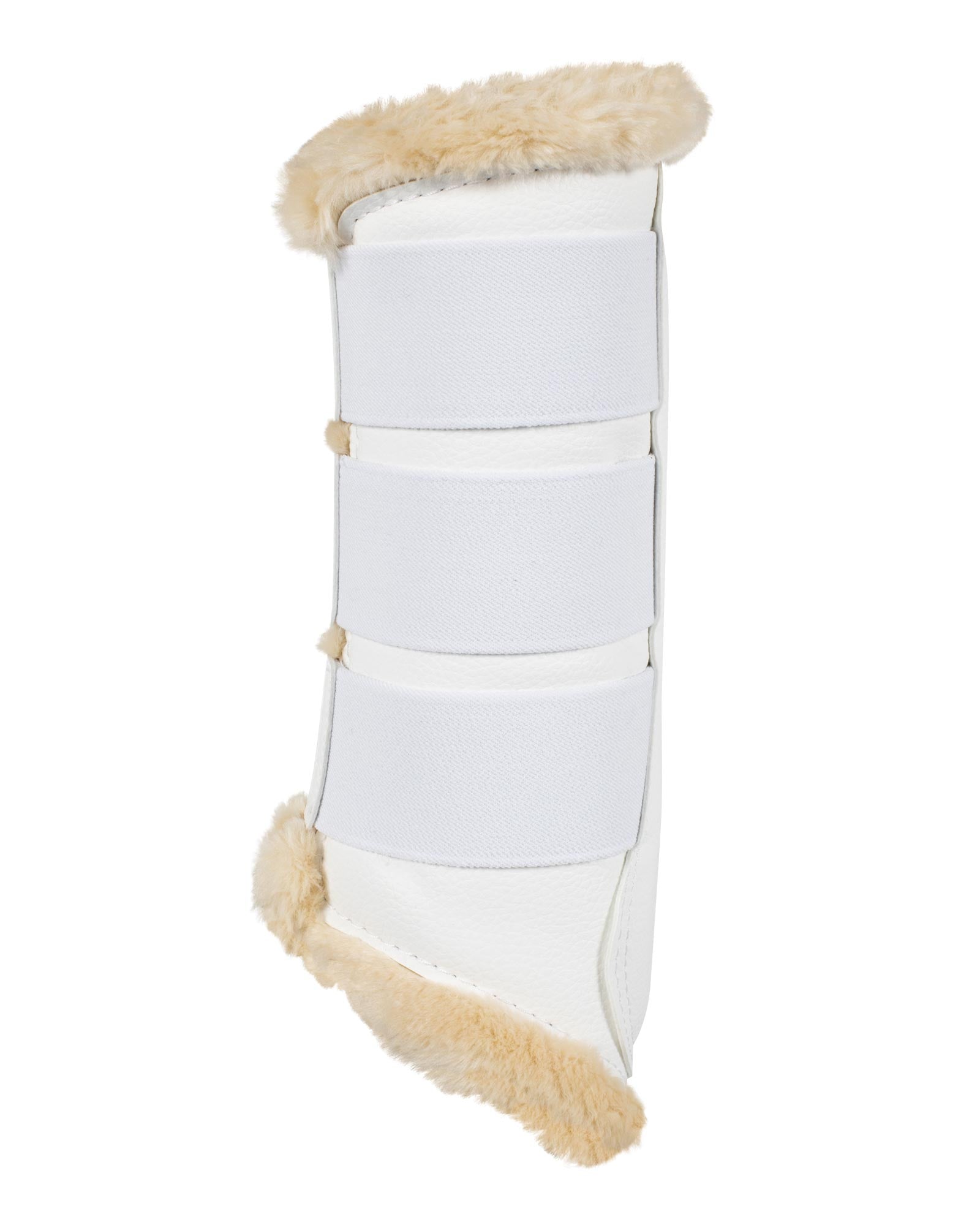Acavallo Hind Brushing Boots Faux Leather & Faux Sheepskin White