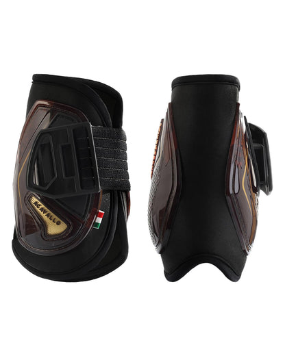 Acavallo Opera Fetlock Boots E-Click Fastening Brown/Titanium Gold