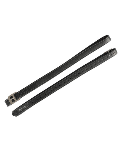 Acavallo Calfskin Stirrup Leathers Internal Reinforcement Black