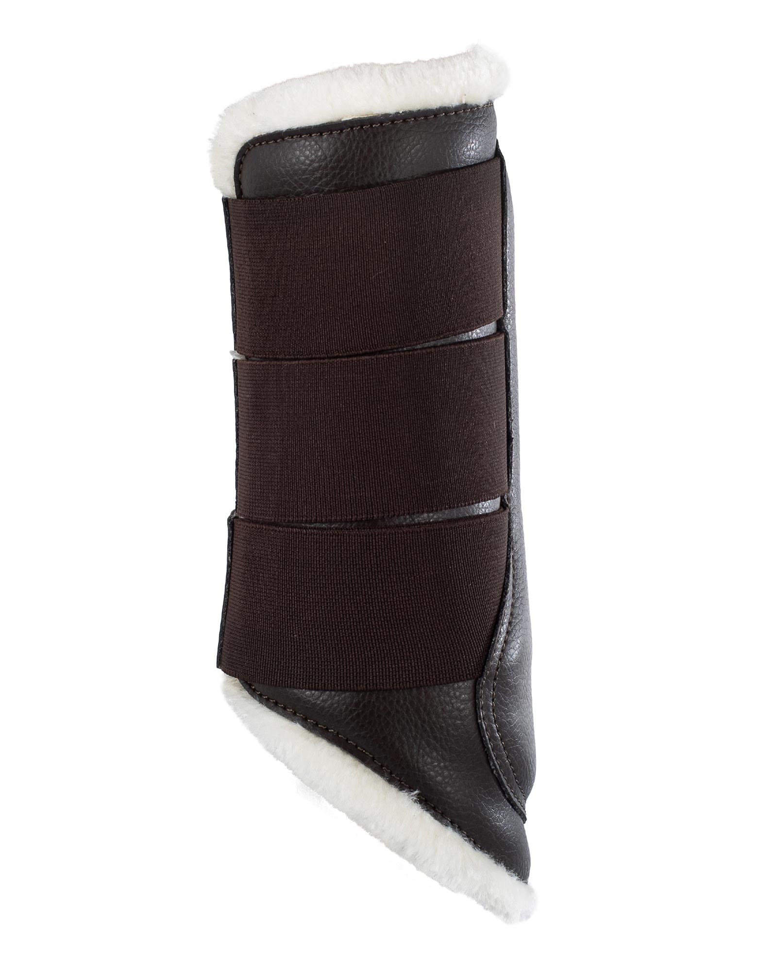 Acavallo Hind Brushing Boots Faux Sheepskin & Triple Hook-And-Loop Closure Brown