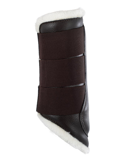 Acavallo Hind Brushing Boots Faux Sheepskin & Triple Hook-And-Loop Closure Brown