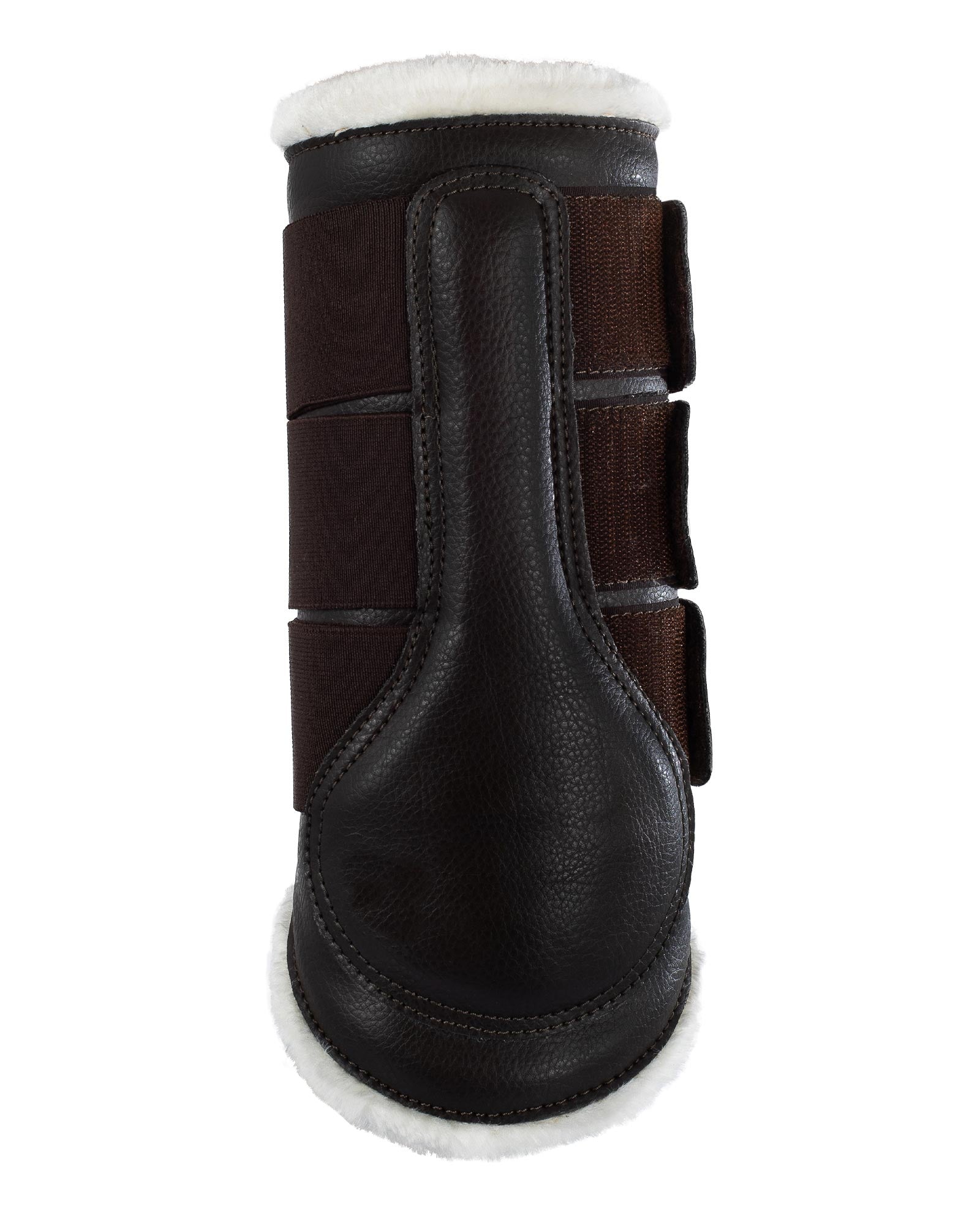 Acavallo Hind Brushing Boots Faux Sheepskin & Triple Hook-And-Loop Closure Brown