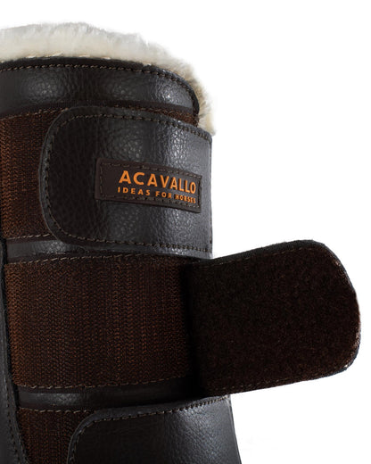 Acavallo Hind Brushing Boots Faux Sheepskin & Triple Hook-And-Loop Closure Brown