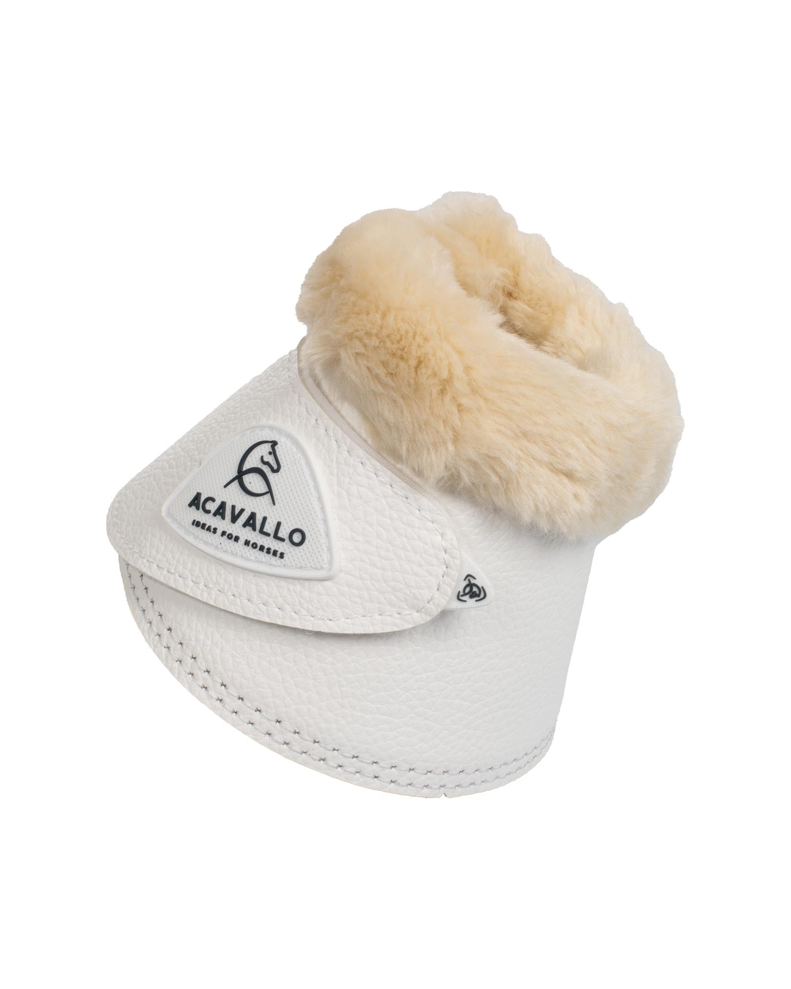 Acavallo Bell Boots Faux Sheepskin & Hook-And-Loop Closure White